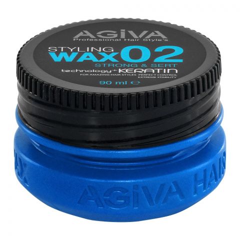Agiva Professional Hair Style's Styling Wax 02 Strong & Sert, Technology+Keratin For Amazing Hair Styles, Perfect Control, Extreme Stability,90ml