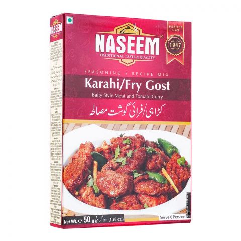 Naseem Karahi/Fry Gosht Recipe Masala, Serve 6 Persons, 50g