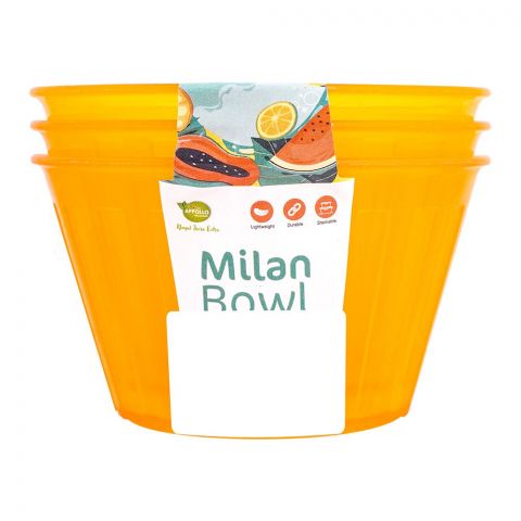 Appollo Milan Bowl, 3-Pack Set, Orange, 250ml