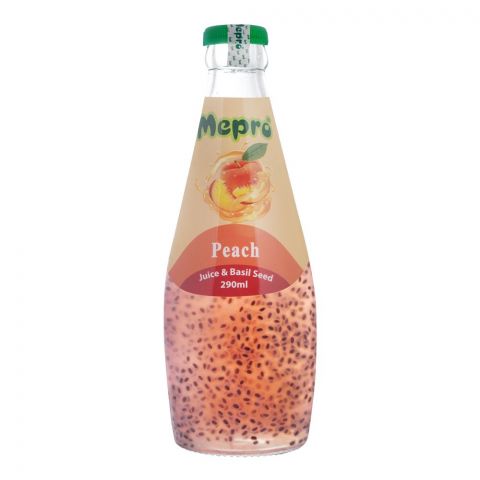 Mepro Peach Juice & Basil Seed Drink, 290ml