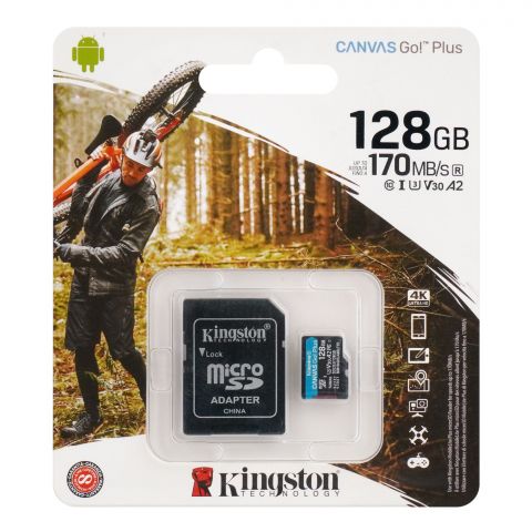 Kingston 128GB Micro SD Card, 170MB/s Canvas Go! Plus, SDCG3/128GB