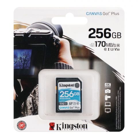 Kingston 256GB 170MB/s, Canvas Go! Plus, SDG3/256GB