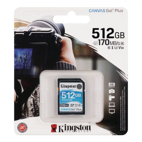 Kingston 512GB 170MB/s, Canvas Go! Plus, SDG3/512GB