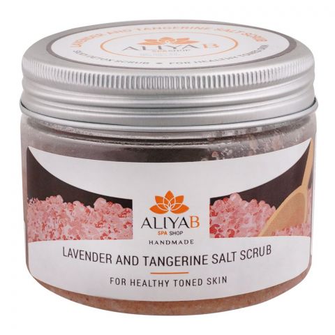 Aliya B Spa Shop Lavender And Tangerine Salt Scrub, For Healthy Toned Skin, Handmade 300ml