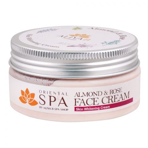 Aliya B Spa Shop Oriental Spa Almond & Rose Skin Whitening Face Cream, Skin Whitening Cream, 80ml