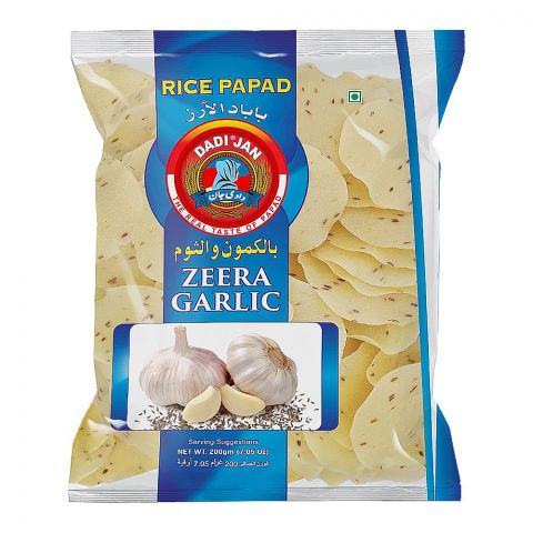 Dadi Jan Zeera Garlic Rice Papad, 200g