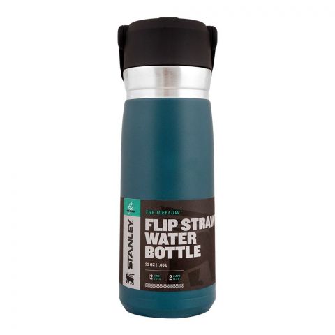 Stanley Go Series Iceflow Flip Straw Water Bottle 0.65 Litre, Lagoon, 10-09697-009