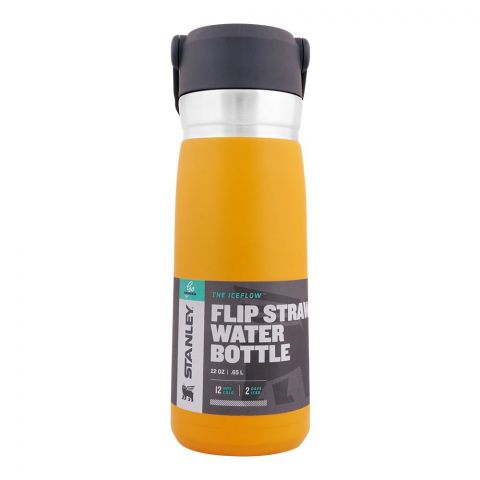 Stanley Go Series Iceflow Flip Straw Water Bottle 0.65 Litre, Saffron, 10-09697-010