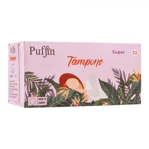 Puffin Super Tampoons, 32-Pack