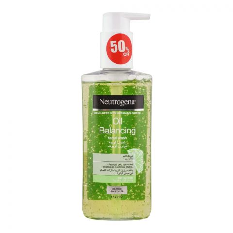 Neutrogena Oil Balancing With Lime Oil Free Skin Facial Wash, 200ml, Save 50%