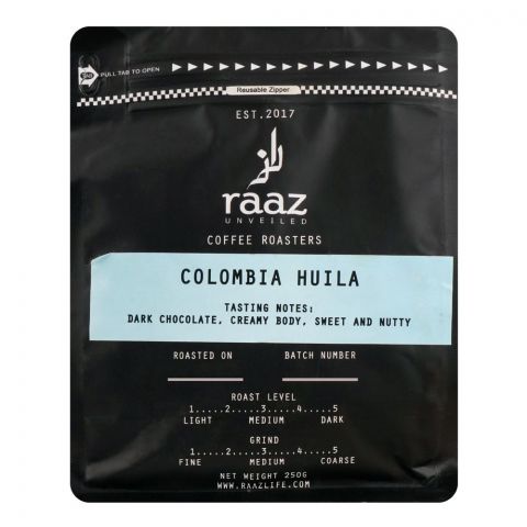 Raaz Coffee Roasters Colombia Huila, 250g
