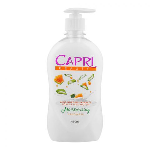 Capri Beauty Aloe-Nurture Extracts Honey & Milk Protein Moisturizing Hand Wash, 450ml