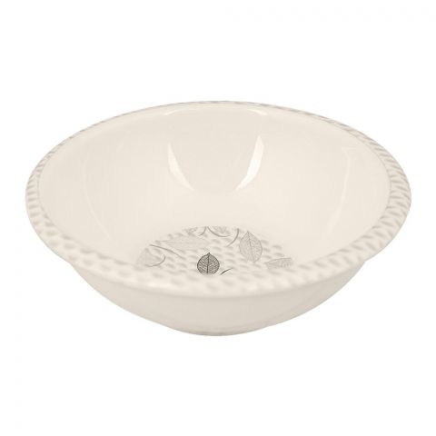 Sky Melamine Leaf-Print Bowl, Grey, 4 Inches, Elegant Serving Dish, Durable Tableware