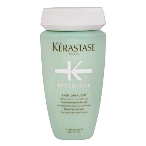 Kerastase Paris Specifique Bain Divalent Balancing Shampoo, For Oily Roots, Sensitised Lengths, 250ml