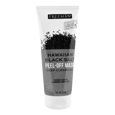 Freeman Hawaiian Black Salt Deep Cleansing Peel-Off Mask, Cleanses Skin For A Luminous Complexion, 175ml