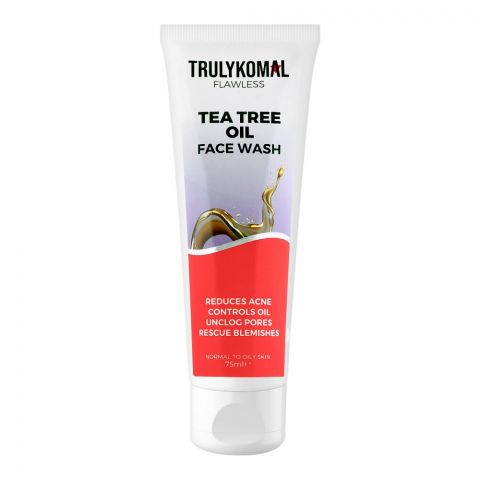 Truly Komal Flawless Tea Tree Oil Face Wash, Normal To Oily Skin, 75ml
