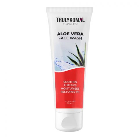Truly Komal Flawless Aloe Vera Face Wash, For All Skin Types, 75ml