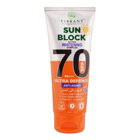 Vibrant Beauty Sun Block Anti Aging Ultra Defence, SPF70, 150ml