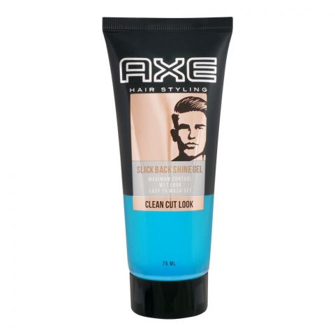 Axe Hair Styling Clean Cut Look Slick Back Shine Gel, Wet Look, Easy To Wash, 75ml