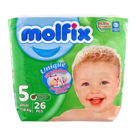 Molfix Diaper, 05 Junior, 11-18kg, 26-Pack