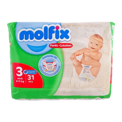 Molfix Pants, 03 Midi, 6-11kg, 31-Pack