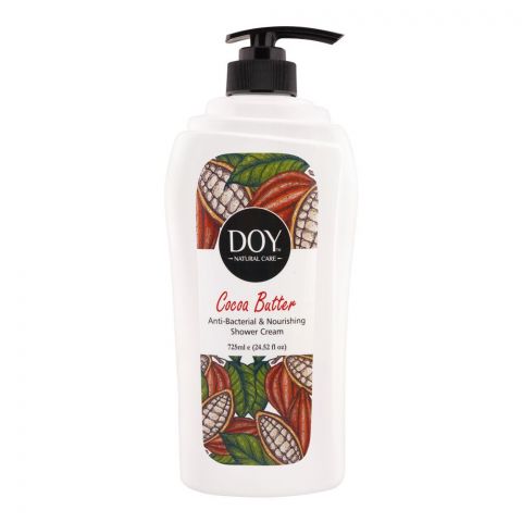 Doy Natural Care Cocoa Butter Anti-Bacterial & Nourishing Shower Cream, 725ml
