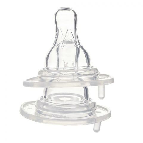 Farlin Crystal Clear Anti-Colic Wide Neck Silicone Nipple Set, 3m+ 2-Pack, AC-22005-M