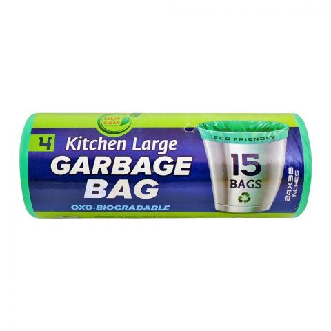 Clean & Clean Kitchen Large Garbage Bag, 24x36, 15-Pack