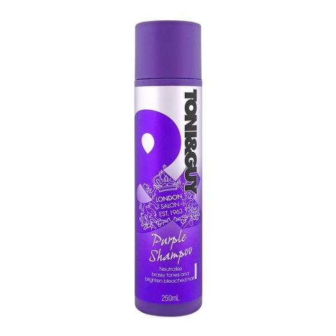 Toni & Guy Neutralise Brassy Tones and Bleached Hair Purple Shampoo, 250ml