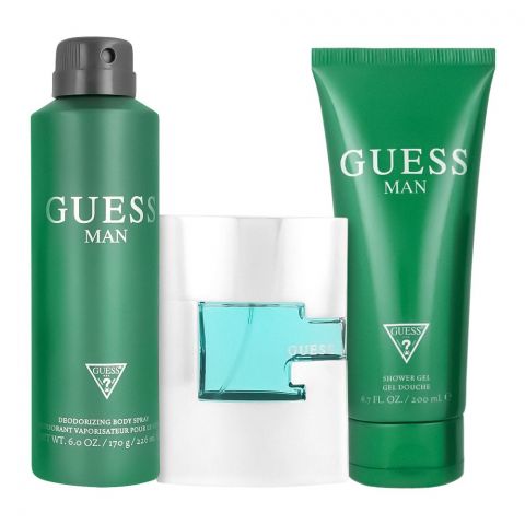 Guess Man Green Set Eau De Toilette 75ml + Body Spray 226ml + Shower Gel, 200ml