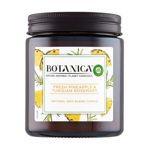 Airwick Botanica Fresh Pineapple & Tunisian Rosemary Natural Wax Blend Candle, 205g