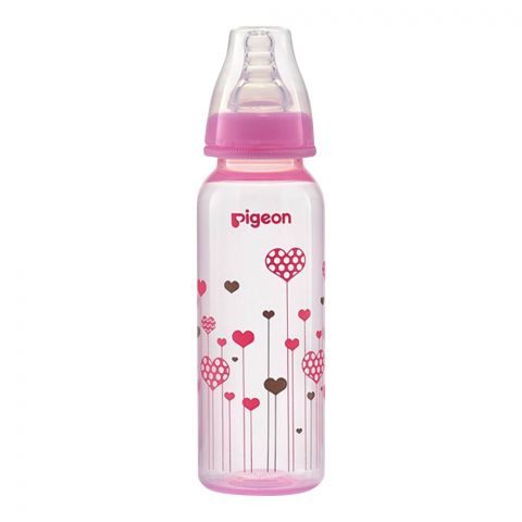 Pigeon Flexible Clear Soft & Elastic PP Feeding Bottle, Pink, 240ml, A79228