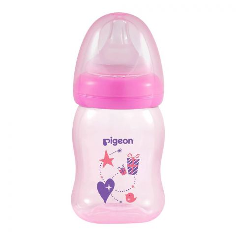 Pigeon Soft Touch Clear PP Feeding Bottle, Pink, 160ml, A78181