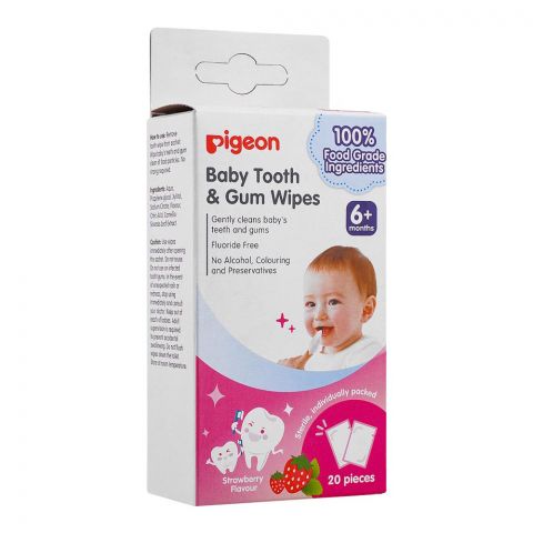Pigeon Strawberry Baby Tooth & Gum Wipes, 20-Pack, H78291-1