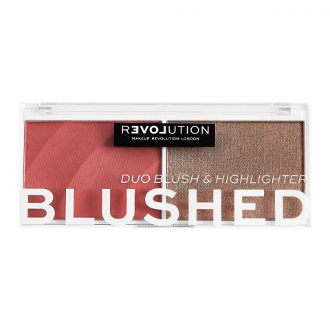 Makeup Revolution Relove Blushed Duo Blush & Highlighter, Baby
