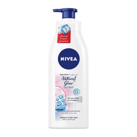 Nivea Natural Glow Cool Fresh Normal To Dry Skin Body Lotion, Normal To Dry Skin, 400ml