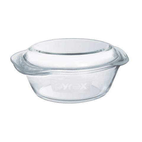 Pyrex Round Bakeware Borosilicate Glass Casserole, 1.4 Liter With Lid, PX-CAS1400LH