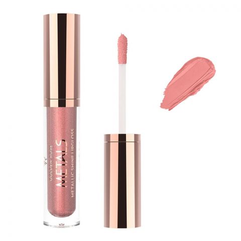 Golden Rose Metals Metallic Shine Lip Gloss, 02, Pink Nude