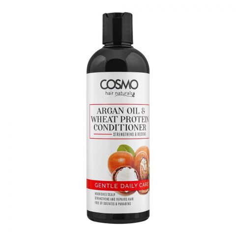 Cosmo Hair Naturals Gentle Daily Care, Argan Oil & Wheat Protein Conditioner, Strengthens & Repairs Hair, 480ml