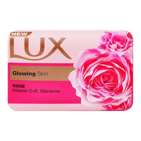 Lux Rose Bar Soap With Vitamin C+E, Glycerin, For Glowing Skin, 170g