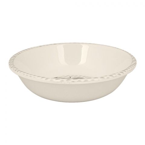 Sky Melamine Custard Bowl, Grey, Leaf Print, Elegant Dessert Dish, Durable Design