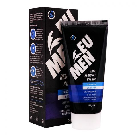 EU Men Hair Removal Cream, Sensitive Skin Chest & Body, 50g