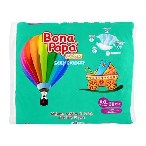 Bona Papa Magic Baby Diapers, XXL, No. 6, 16kg, 60-Pack