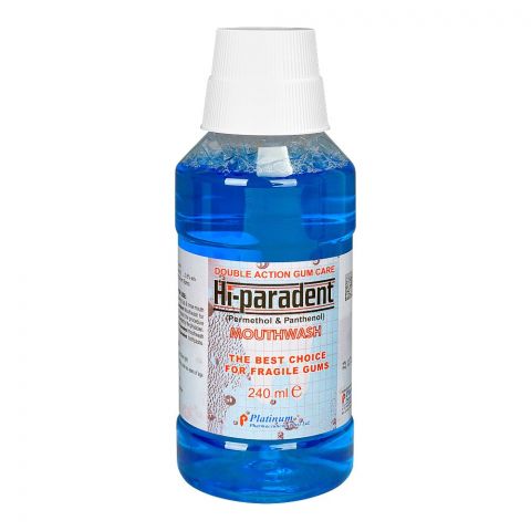 Platinum Pharmaceuticals Hi-Paradent Mouth Wash, For Fragile Gums, 240ml