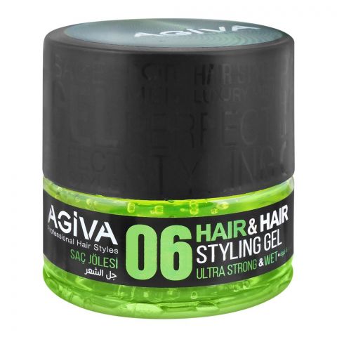 Agiva Professional Hair Styles Ultra Strong & Wet, 06, Hair & Hair Styling Gel, 200ml