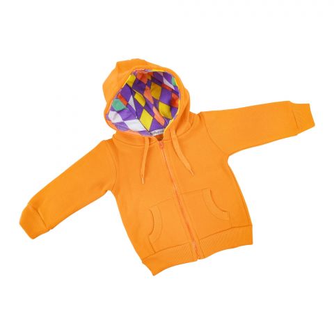 The Nest Circus Long Sleeve Hoodie Kangro Pocket Jacket, Sun Orange