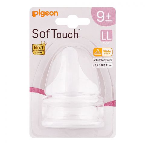 Pigeon SofTouch Y-Cut Wide Neck 9 Months+ Nipple, 2-Pack, B-79465