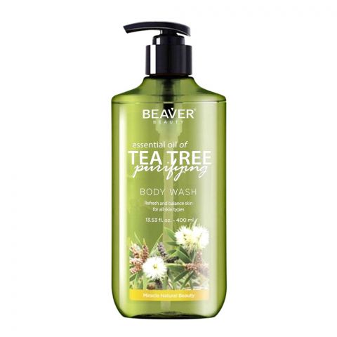 Beaver Essential Oil Of Tea Tree Purifying Body Wash, For All Skin Types, 400ml