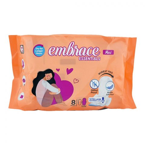 Embrace Essentials Maxi Extra Long Pads, 8-Pack