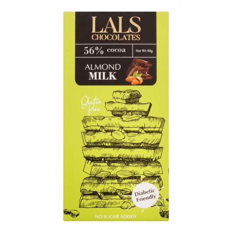 Lals Chocolate 56% Cocoa Almond Milk Gluten Free, 90g
